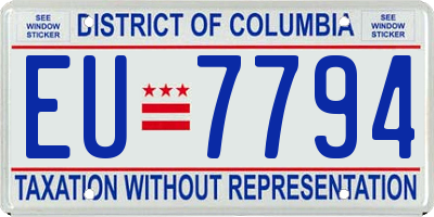 DC license plate EU7794