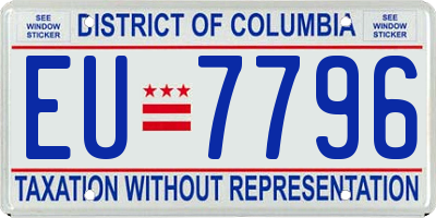 DC license plate EU7796
