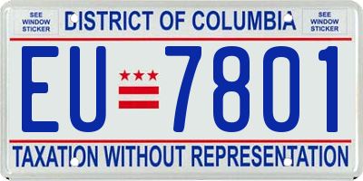 DC license plate EU7801