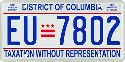 DC license plate EU7802