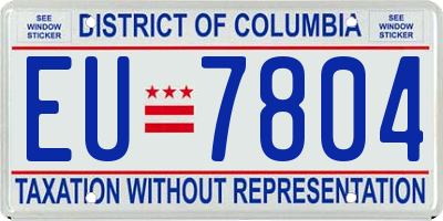 DC license plate EU7804