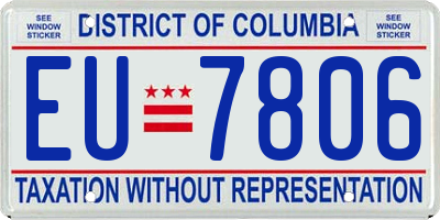 DC license plate EU7806