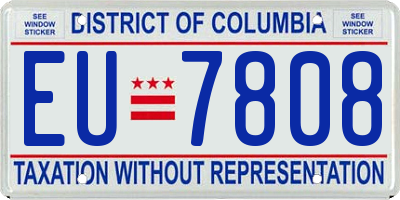 DC license plate EU7808