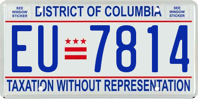 DC license plate EU7814