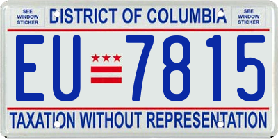 DC license plate EU7815