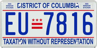 DC license plate EU7816