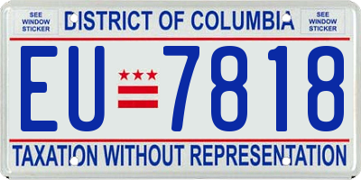 DC license plate EU7818