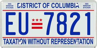 DC license plate EU7821