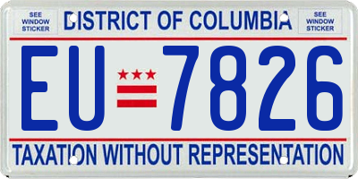DC license plate EU7826