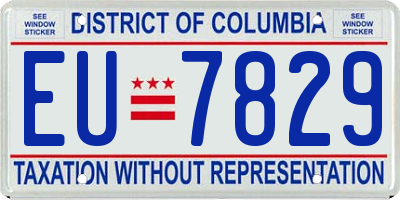 DC license plate EU7829