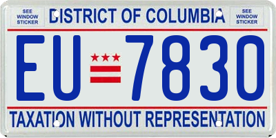 DC license plate EU7830