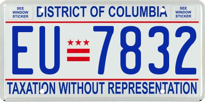 DC license plate EU7832