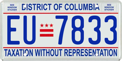 DC license plate EU7833