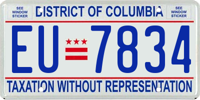 DC license plate EU7834