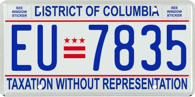 DC license plate EU7835
