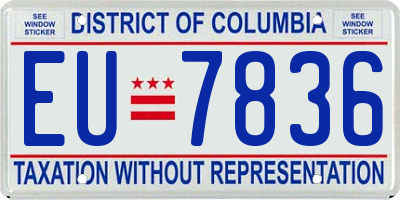 DC license plate EU7836