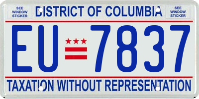 DC license plate EU7837