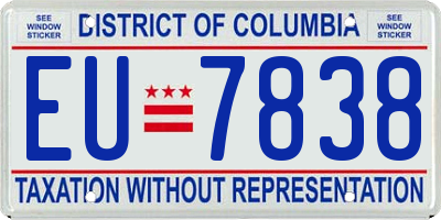 DC license plate EU7838