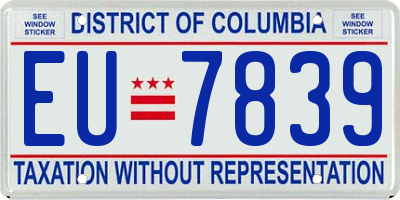 DC license plate EU7839