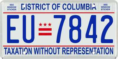 DC license plate EU7842