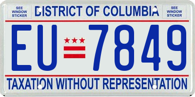 DC license plate EU7849