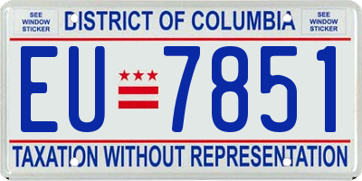 DC license plate EU7851