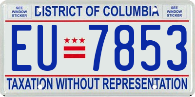 DC license plate EU7853