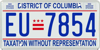 DC license plate EU7854