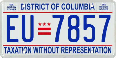 DC license plate EU7857