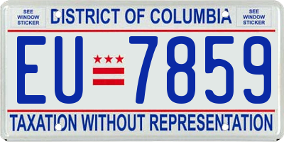 DC license plate EU7859
