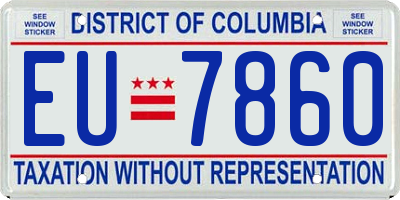 DC license plate EU7860