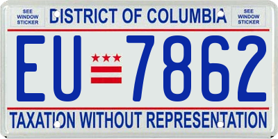 DC license plate EU7862