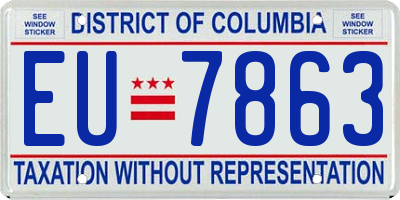 DC license plate EU7863