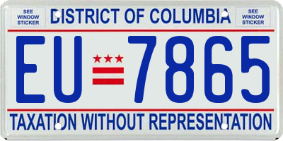 DC license plate EU7865