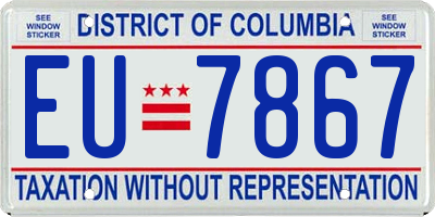 DC license plate EU7867