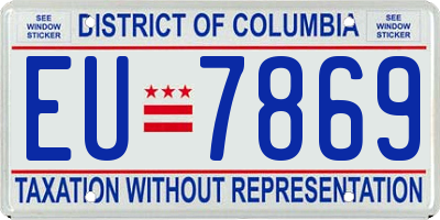 DC license plate EU7869