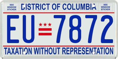 DC license plate EU7872
