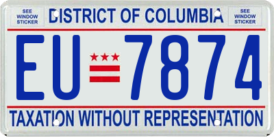 DC license plate EU7874
