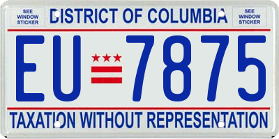 DC license plate EU7875