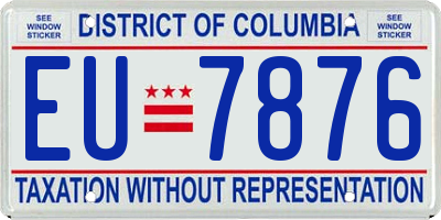 DC license plate EU7876