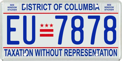 DC license plate EU7878