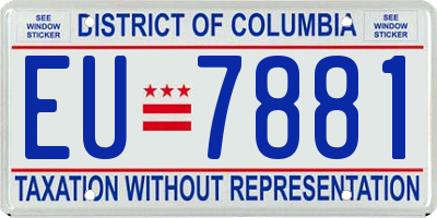 DC license plate EU7881