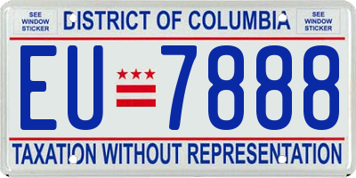 DC license plate EU7888