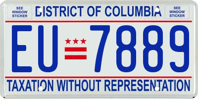 DC license plate EU7889