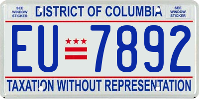 DC license plate EU7892