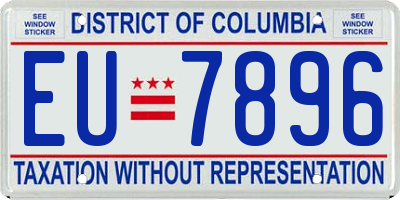 DC license plate EU7896