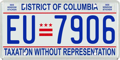 DC license plate EU7906