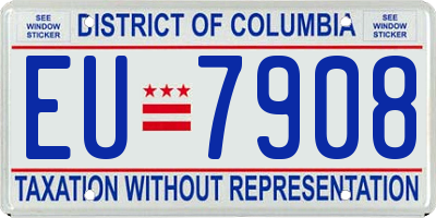 DC license plate EU7908