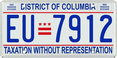 DC license plate EU7912