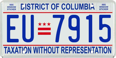 DC license plate EU7915